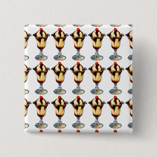 Vintage Ice Cream Sundae 15 Cm Square Badge