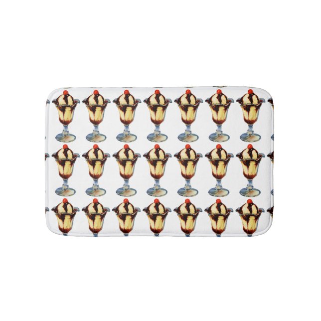Vintage Ice Cream Sundae Bath Mat (Front)