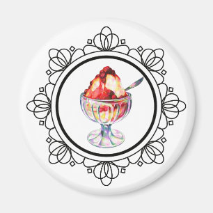 Vintage ice cream sundae elegant magnet