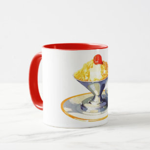 Vintage ice cream sundae retro dessert food mug