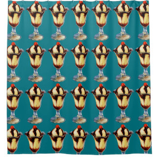 Vintage Ice Cream Sundae Shower Curtain
