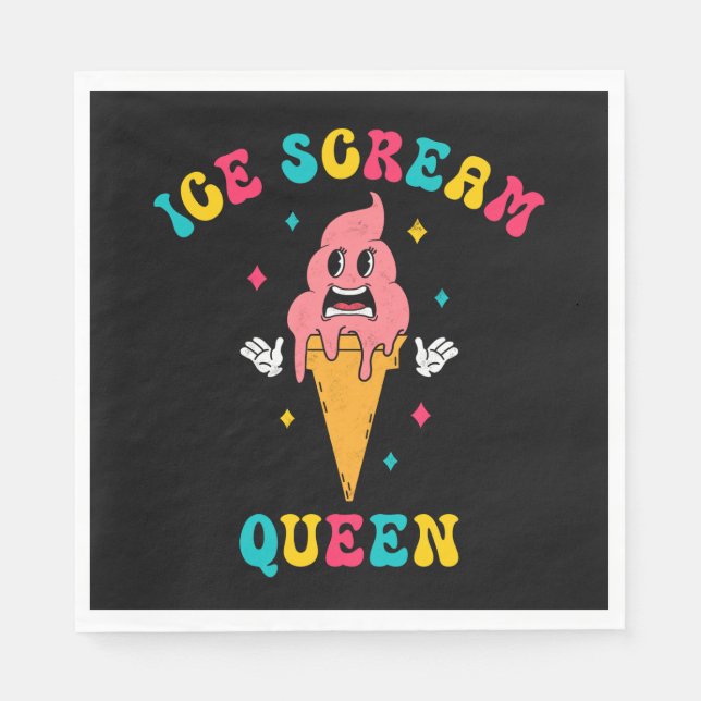 Vintage Ice Scream Queen Napkin (Front)