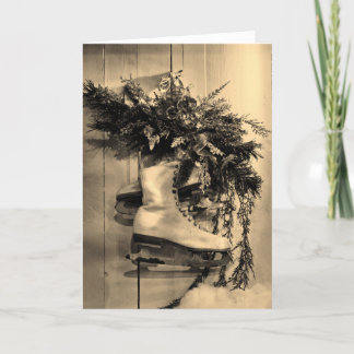 Vintage Ice Skates Holiday Card