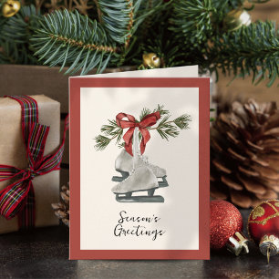 Vintage Ice Skates Holiday Card