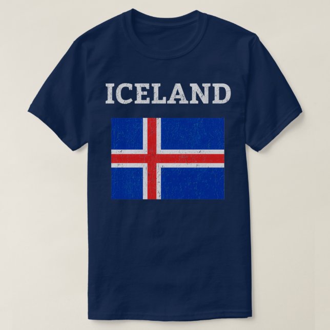 Vintage Iceland Flag T-Shirt (Design Front)