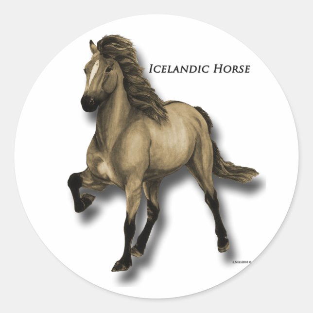 Vintage Icelandic Classic Round Sticker (Front)