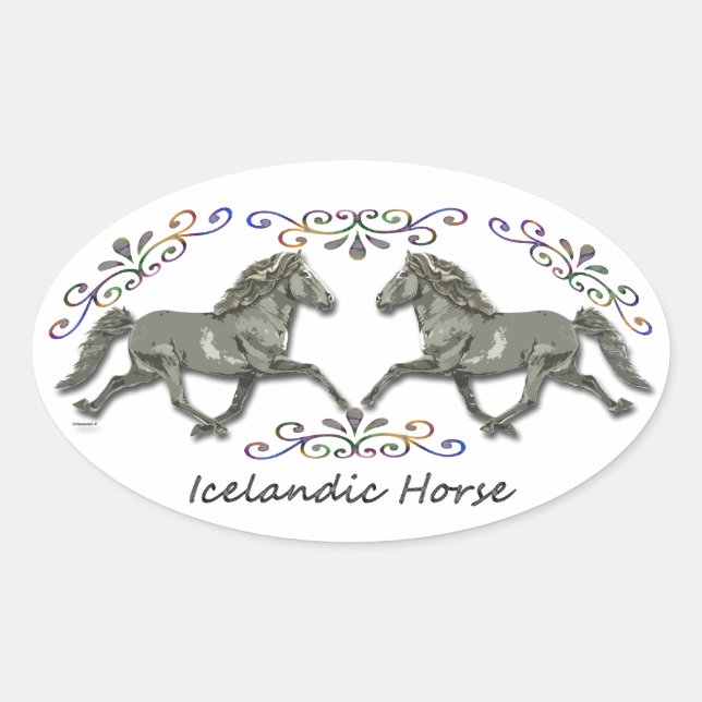 Vintage  Icelandic Oval Sticker (Front)