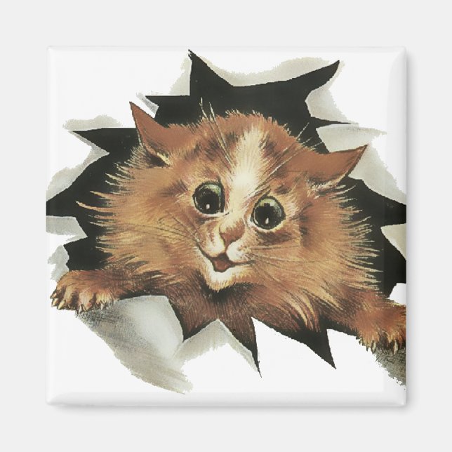 Vintage Icicle Cat is Watching You Gift Magnet (Front)