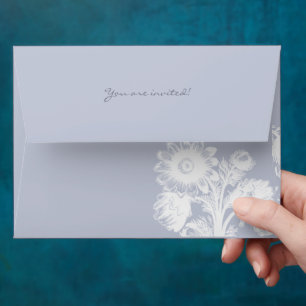 Vintage Icicle lavender Flowers Wedding Envelopes