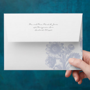 Vintage Icicle lavender Flowers Wedding Envelopes