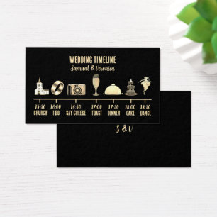 Vintage Icon Wedding Timeline Card