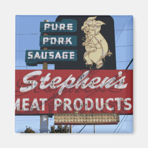 Vintage Iconic Neon "Stephen's Meats" Sign Magnet
