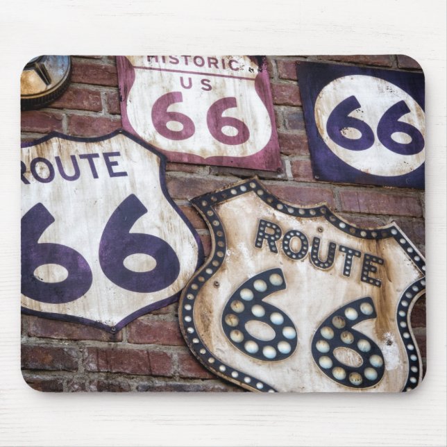 Vintage Iconic Route 66 Mouse Mat (Front)