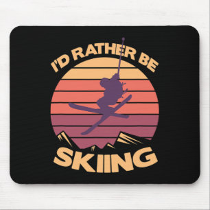 Vintage I'd Rather Be Skiing Freestyle Snowboardin Mouse Mat
