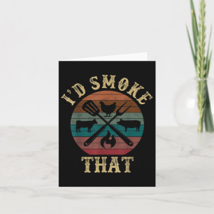 Vintage Id Smoke That Barbecue Grilling Bbq Smoker Card