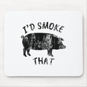 Vintage I'd Smoke That Funny Bbq Sausage Grilling  Mouse Mat