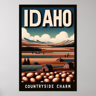 Vintage Idaho Countryside Charm Poster