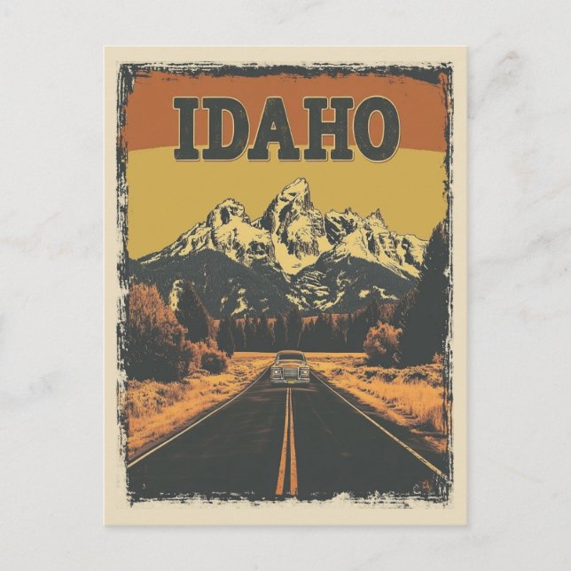 Vintage Idaho Mountain Nature Landscape Travel Postcard (Front)