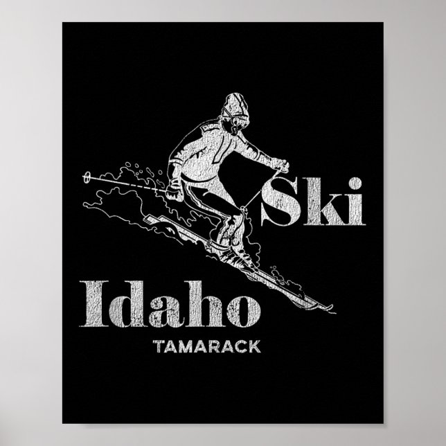 Vintage Idaho Tamarack Skiing Tee  Poster (Front)