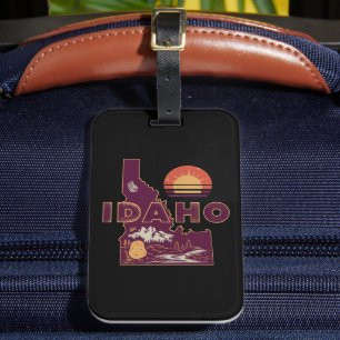 Vintage Idaho Travel Map Retro American State Luggage Tag
