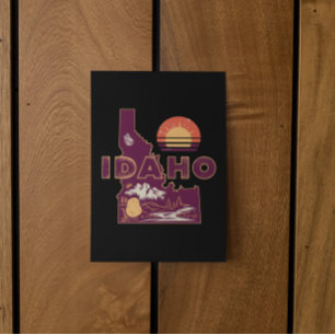 Vintage Idaho Travel Map Retro American State Postcard