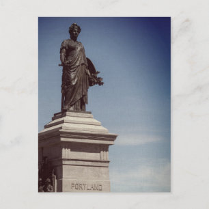 Vintage-ified Portland Maine Monument Square Postcard
