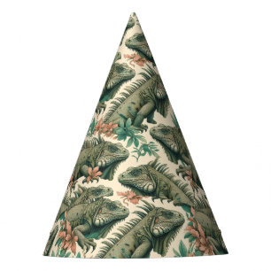Vintage Iguana Pattern Party Hat