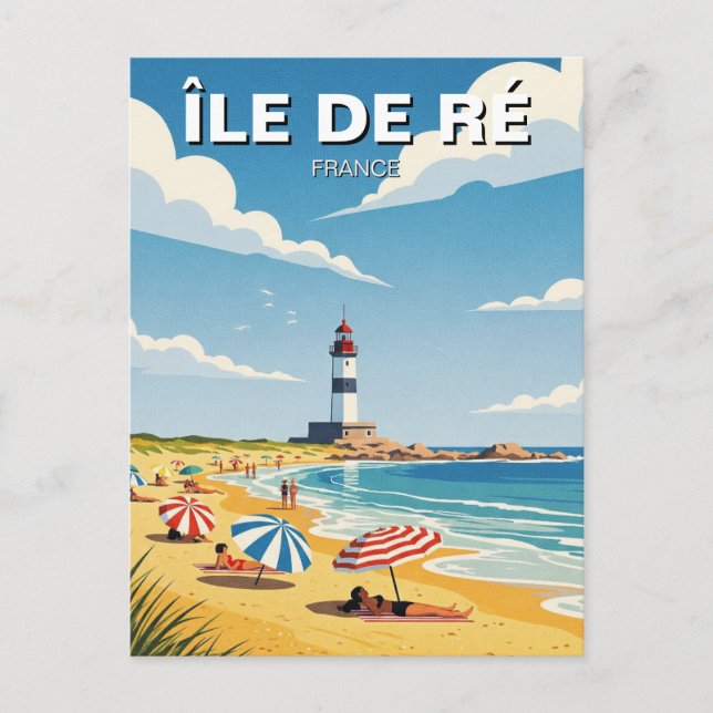 Vintage Île de Ré France Travel Postcard (Front)