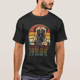 Vintage I'll Be Watching You English Mastiff Stalk T-Shirt