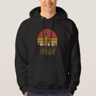 Vintage I'll Be Watching You Funny Fawn Great Dane Hoodie