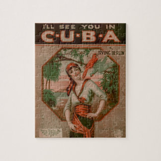 Vintage I'll See You in Cuba Travel Jigsaw Puzzle