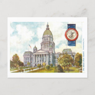 Vintage Illinois Capitol with Seal Postcard