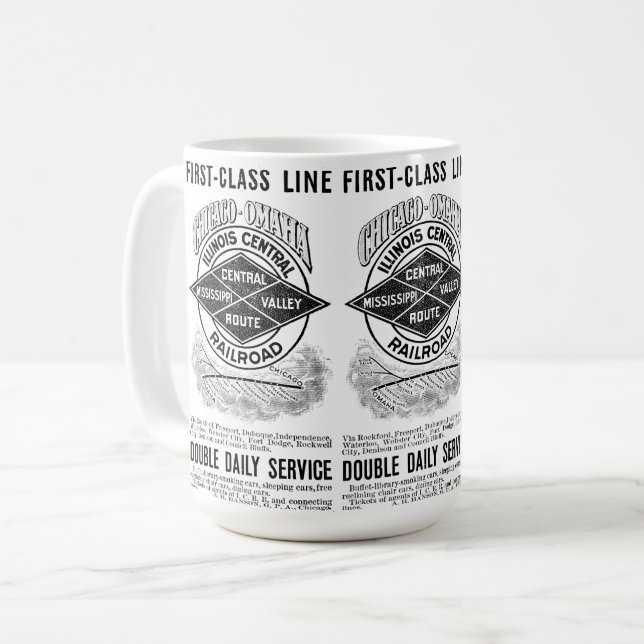 Vintage Illinois Central RR Coffee Mug (Front Left)