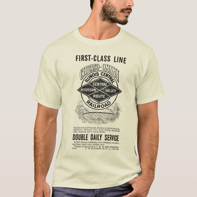 Vintage Illinois Central RR   T-Shirt (Front)