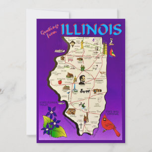 Vintage Illinois Greetings 5x7 Big Postcard