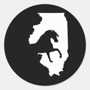 Vintage Illinois Horse Riders Classic Round Sticker