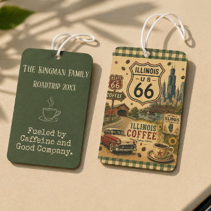 Vintage Illinois Route 66 Chicago Coffee Travel Car Air Freshener