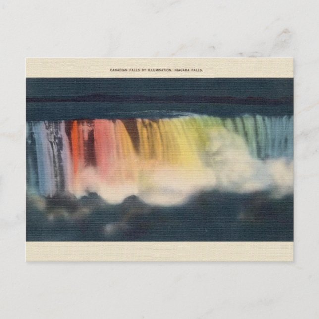 Vintage Illuminated Niagara Falls Postcard (Front)
