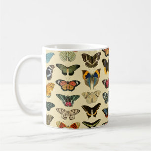 Vintage Illustrated Butterflies - Yellow Coffee Mug