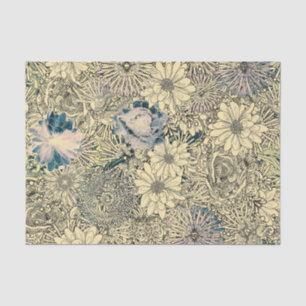 Vintage Illustrated Flowers Tissue Paper