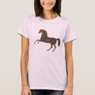Vintage Illustrated Horse on Pink T-Shirt