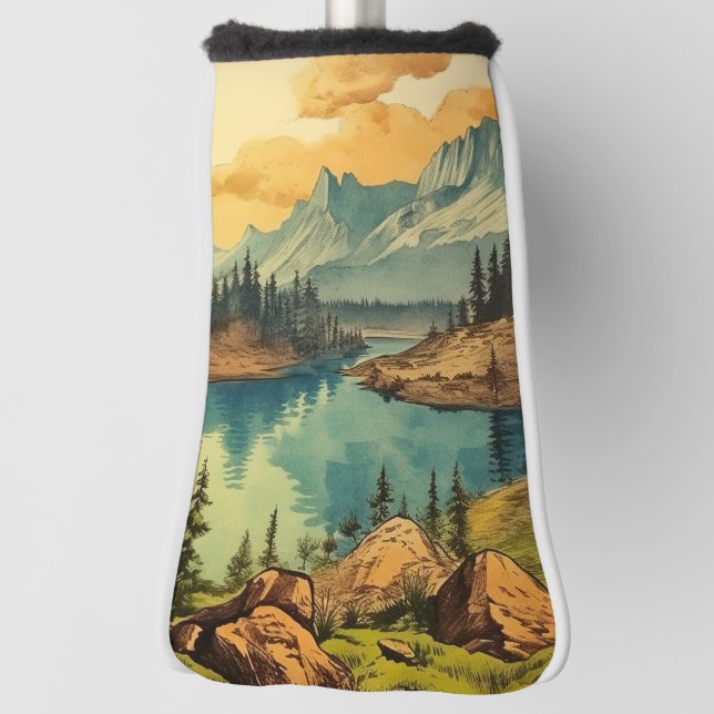 Vintage Illustrated National Park Art Golf Head Cover (Rotate 90)