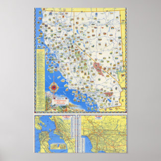 Vintage Illustrated San Francisco Map Poster