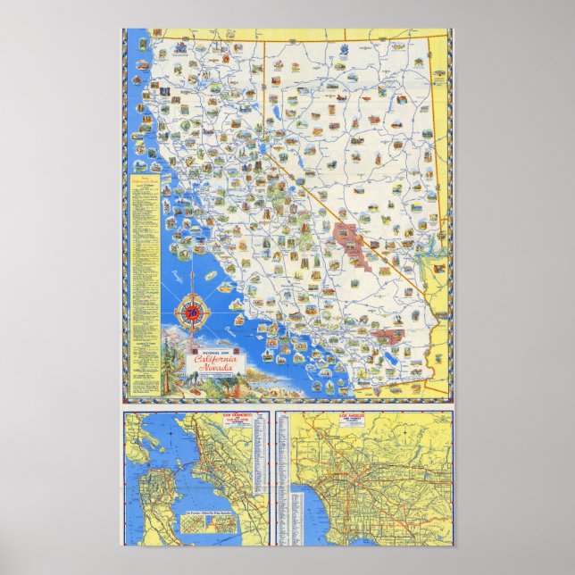 Vintage Illustrated San Francisco Map Poster (Front)