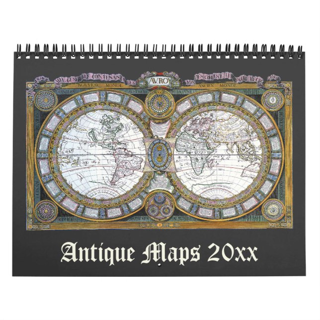 Vintage Illustration Antique World Maps Calendar (Cover)