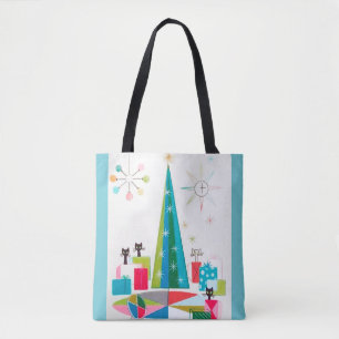 Vintage Illustration Atomic Era Christmas Tote Bag