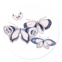vintage illustration , Blue Butterflies