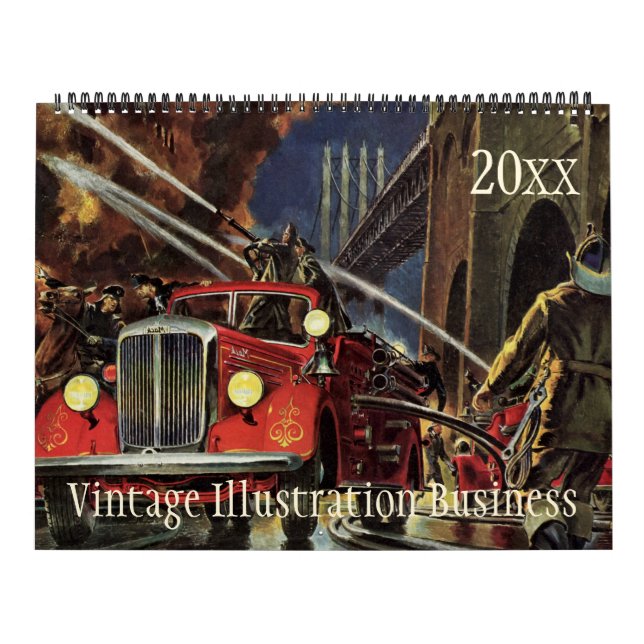 Vintage Illustration Business Jobs and Occupations Calendar (Cover)
