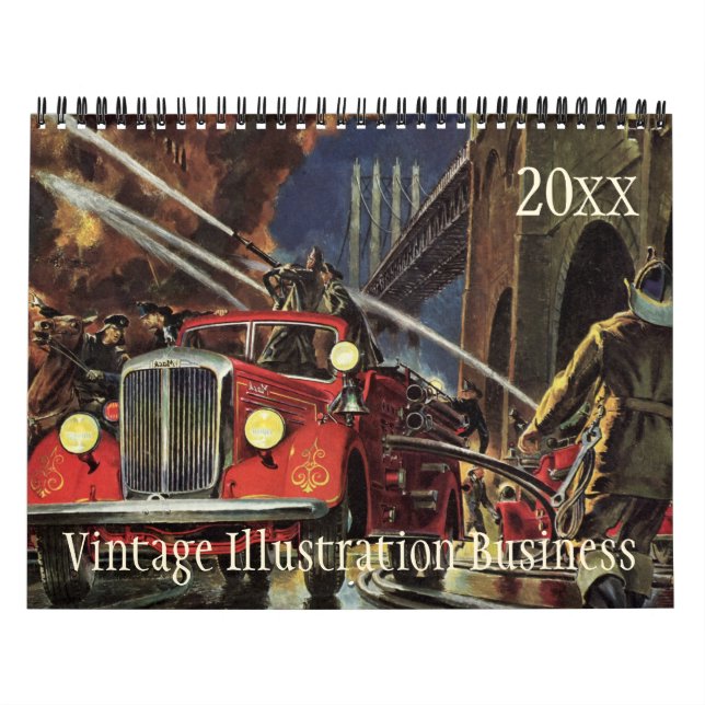 Vintage Illustration Business Jobs and Occupations Calendar (Cover)