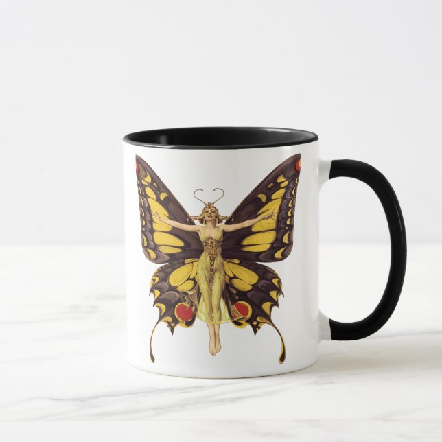 Vintage Illustration Butterfly Fairy  Mug (Right)